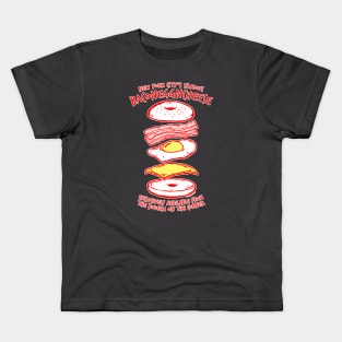 BACONEGGNCHEESE! (New York City's Famous Bacon Egg and Cheese) dark shirt version Kids T-Shirt